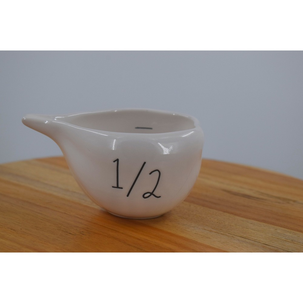 Rae Dunn Magenta 1/2 Half Cup Ceramic Measuring Cup Spout White Black